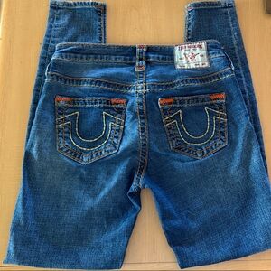 True Religion Indigo Denim Jeans Jennie curvy mid rise super skinny 26